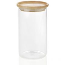 Vaso in Vetro/Legno ø9,5x17,5cm Andrea House