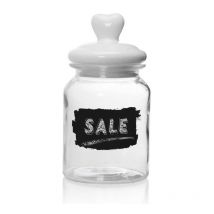Barattolo in vetro con tappo in ceramica a cuore da 1000 ml 11X21 cm sale