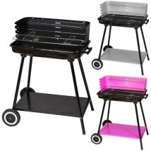 Ldk Garden - Barbacoa de carbón con parrilla y Estructura de Acero Negra (Rectangular)