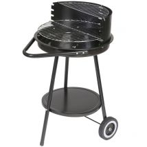 Ldk Garden - Barbacoa Redonda de carbón y Estructura de Acero Negra