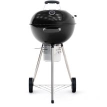 Barbecue a Carbone Portatile con Ruote Kekai Yellowstone 58x47x100 cm Rotonda con Coperchio e Accendino Smaltato in Nero
