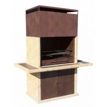 Barbacoa piedra jardin bariajose zinc natural ocre