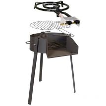 Barbacoa portátil Paellero Parrilla barbacoa Barbacoa carbón y leña Quemador de gas Paellero gas Barbacoa redonda Barbacoa + Quemador de gas Barbacoa