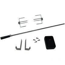 Girarrosto per Barbecue con 2 Forchette per Spiedo 87 cm