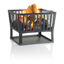Braciere per legna Barbecook classic squadra' in acciaio nero, 62x62 cm
