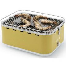 Gelber tragbarer holzkohlegrill mit abdeckung Barbecook 223.5925.000