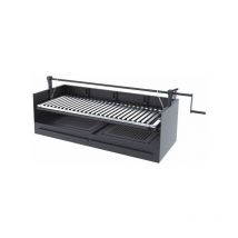 Barbecue a carbone e legna Griglia in acciaio inox da 60 cm - Con sollevatore - Libera installazione / Incasso
