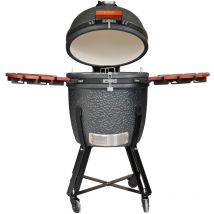 Barbecue a Carbone Carbonella Ø54,7 cm in Ceramica di Mullite con Supporto Kamado Lisa Luxury 21" Nero