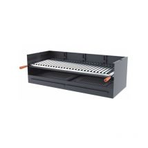 Barbecue a carbonella e legna Griglia in acciaio inox da 100 cm - Libera installazione / Incasso