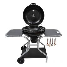 Barbecue a carbonella griglia tonda 55 cm con coperchio e ruote El Gaucho Globo Comfort
