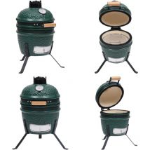 Vidaxl - Barbecue à fumoir Kamado 2-en-1 Céramique 56 cm Vert - barbecue à fumoir - barbecues à fumoir - Home & Living - Vert