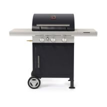 barbecue a gas 3 fuochi barbecook "spring 3112" con griglie in ghisa, 133x57x115 cm