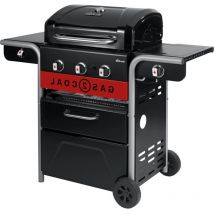 Char-broil - barbecue a gas/carbone 'gas2coal 2.0 3b' in acciaio con tre bruciatori, 133,4x63x117 cm