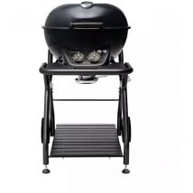 Outdoorchef - barbecue a gas 'ascona 570 g all black' in acciaio con due bruciatori, 67x97x106 cm