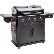 Char-broil - barbecue a gas/carbone char broil 'gas2coal 2.0 440 special edition' in acciaio con 4 bruciatori, 155x63x117 cm