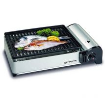 Kemper - Barbecue de table - Réchaud de camping - Barbecue à gaz portable intelligent - Gris