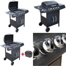 Barbecue à gaz 4 + 1 zone de cuisson Noir - barbecue à gaz - barbecues à gaz - Home & Living - Noir
