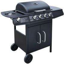 Chendyy - inlife Barbecue à gaz 4 + 1 zone de cuisson Noir