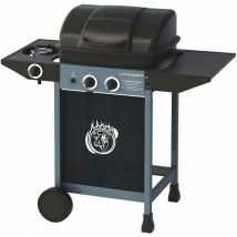 El Gaucho - Barbecue à gaz avec couvercle 2 brûleurs + poêle latérale la pampa Plus