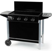 Grill Garden - Barbecue a gaz Noir et gris - 4 bruleurs avec couvercle