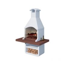 Linea Vz - barbecue a legna o carbonella in cemento 'bercellona', 150x90x237 cm