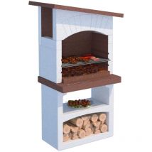 Linea Vz - barbecue a legna o carbonella in cemento 'gran canaria', 81x58x155 cm