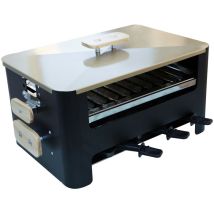 Barbecue portable – charbon de bois – Grille réglable 3 hauteurs – Acier inoxydable – IMOR