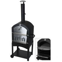 BBQ - Barbecue Au Charbon Avec Four En Pierre 44,5x65x158cm
