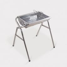 Mr Tuzza - Barbecue au charbon de bois pliant portable en acier jardin camping Oak