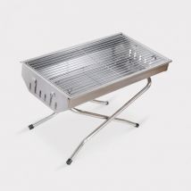 Barbecue au charbon de bois portable pliant en acier de camping Poplar