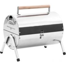 Barbecue au charbon portable Acier inoxydable Grilles doubles Vidaxl