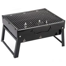 Jusch - Barbecue au charbon portatif, Acier/Acier inoxydable, Noir
