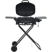 Barbecue au gaz portatif avec zone de cuisson Noir Vidaxl