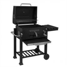 Helloshop26 - Barbecue à charbon avec couvercle barbecue pour les fêtes noir