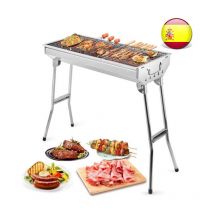Skecten - Barbecue à Charbon, bbq Grill Démontable Pliable Portable en Acier pour Pique-Nique, Voyage, Jardin, Camping