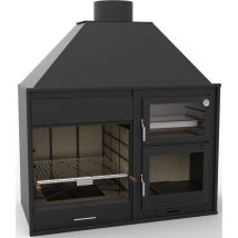 Grand Barbecue à poser ou encastrer avec four, en acier au carbone 11.5 Kw