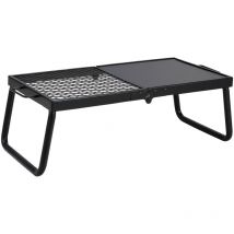 Mophorn - Barbecue de camp pliable grille en maille d'acier robuste de 57 cm, barbecue de camping portable sur foyer, grille de cuisson pour feu de
