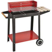 El Gaucho - Barbecue de charbon avec grille 50x25 cm étagère et soutien latéral dans Wood Montana
