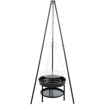 Redfire - Barbecue de jardin avec trépied et bol à feu 50 cm noir