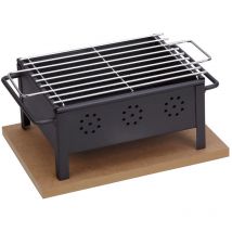 Sauvic - Barbecue de table avec grille en acier inoxydable 25x20 cm. Noir
