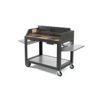 Fontana - barbecue a legna 'egeo 80' colore nero e griglia 80x40