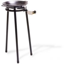 Wellhome - Barbecue en métal black 45x45x84 cm pour poêle émaillée - Avec brûleur annulaire - Noir