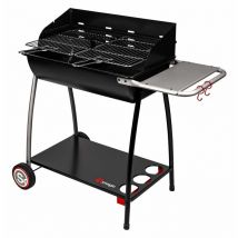 Homemaison - Barbecue à charbon en forme de demi-tonneau Noir 104.5x52.5x94 cm