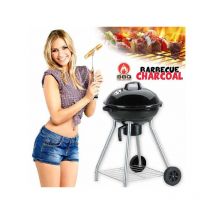Edco - Barbecue Griglia Bbq Carbone Coperchio 2 Ruote Carbonella Giardino Acciaio Inox
