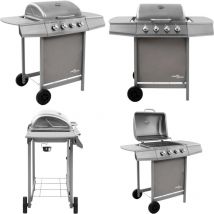Barbecue gril à gaz avec 4 brûleurs argenté - barbecue à gaz - barbecues à gaz - Home & Living - Argent