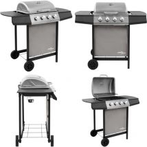 Barbecue gril à gaz avec 4 brûleurs Noir et argenté - barbecue à gaz - barbecues à gaz - Home & Living - Argent
