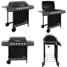 Barbecue gril à gaz avec 6 brûleurs Noir - barbecue à gaz - barbecues à gaz - Home & Living - Noir