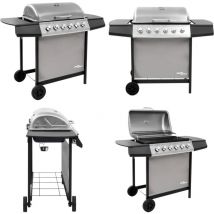 Barbecue gril à gaz avec 6 brûleurs Noir et argenté - barbecue à gaz - barbecues à gaz - Home & Living - Argent