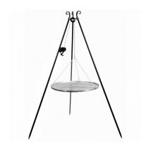 Cookking - Barbecue Grille de Cuisson suspendu sur Trépied 180 cm en acier inox 70 cm avec moulinet