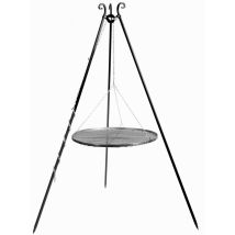 Barbecue Treppiede da 180 cm con griglia in acciaio naturale da 70 cm